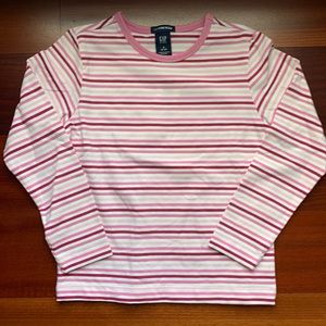 NWT GAP Stripped Shirt Pink & White Sz 5-6